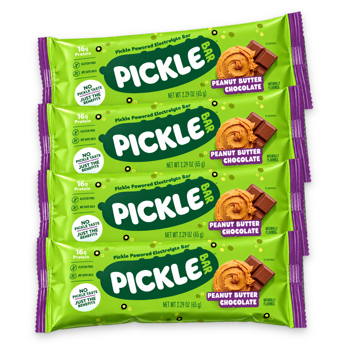 PickleBar Chocolate Peanut Butter electrolyte protein bars, 4-pack